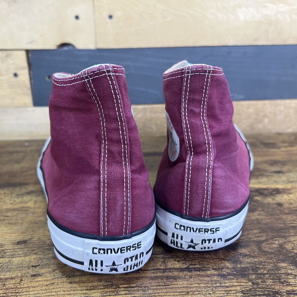 Vintage Converse All Star High Top Sneakers Maroon Burgundy M11 W13 - Picture 6 of 16